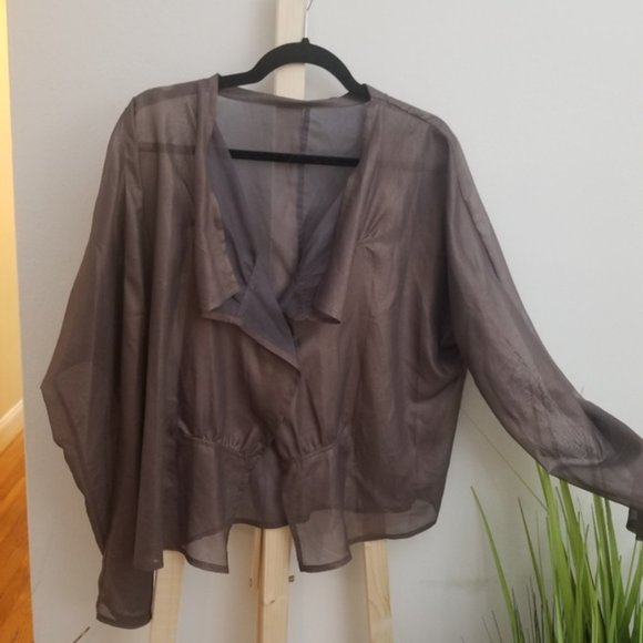 Gorgeous metallic like sheer jacket a bronze color